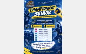 🏐 Le championnat senior reprend dès la semaine prochaine !