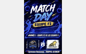 MATCH DAY – L’ÉQUIPE F2 LANCE SA SAISON À DOMICILE !