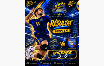 🏐 Victoire pour l’Équipe 4 Masculine ! 💙💛
