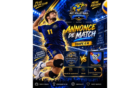 🏐 JOUR DE MATCH – ÉQUIPE 4 M 🔥